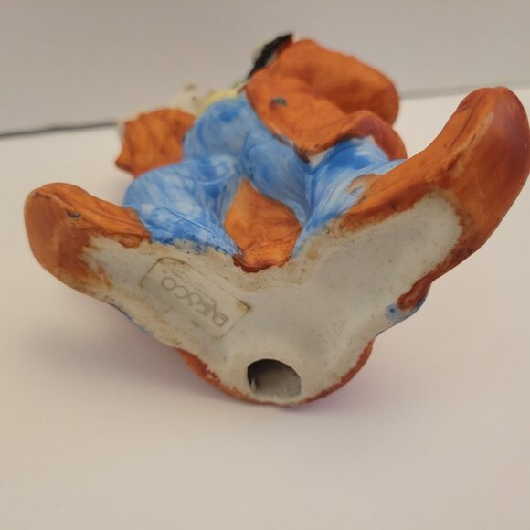 Vintage Enesco Ceramic Clown Figurine With Rabbit In Pocket - Picture 5 of 7